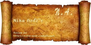 Nika Azár névjegykártya